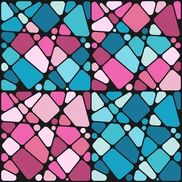 Set of backgrounds with mosaic hearts. Vector colored backgrounds. Stock Illustration