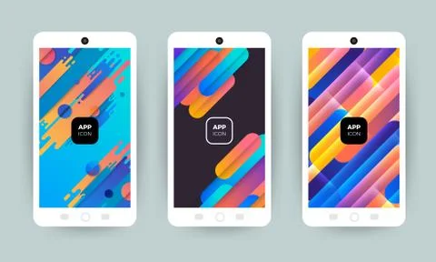 Set of backgrounds with trendy design. Applicable for Cover, Voucher, Poster, Stock Illustration