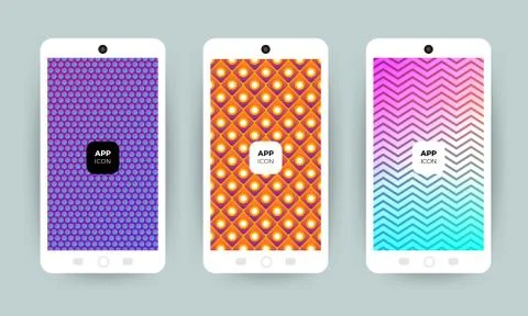 Set of backgrounds with trendy design. Applicable for Cover, Voucher, Poster, Stock Illustration