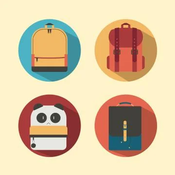 Set of Backpack Illustrazione stock