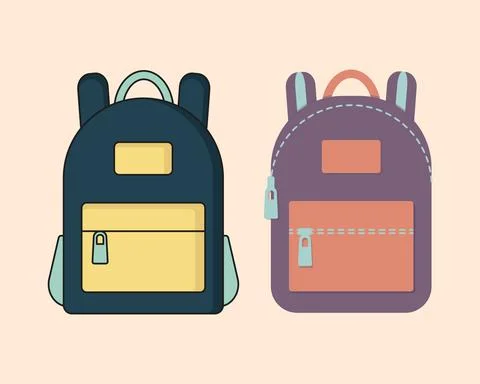 Set of backpacks Stock Illustration