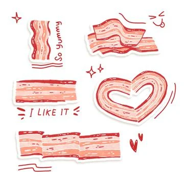 Set of bacon hand drawn Stock Illustration