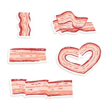 Set of bacon hand drawn Stock Illustration
