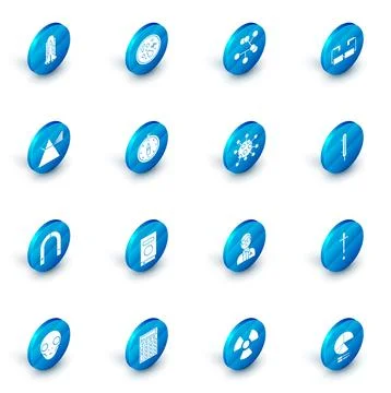 Set Bacteria, Molecule, Glasses, Light rays in prism, Magnet, Compass, Mete.. Stockillustratie