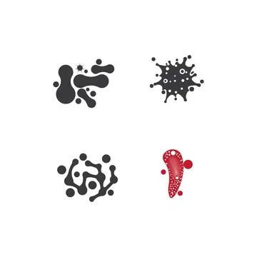 Set Bacterial Logo Template vector symbol Stock Illustration