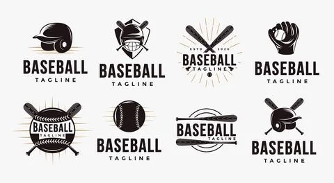 Set of badge emblem of baseball logo vector illustration Stock Illustration