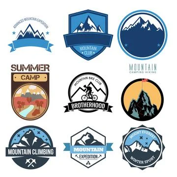 Set of badges and logo for design company or club Stock Illustration
