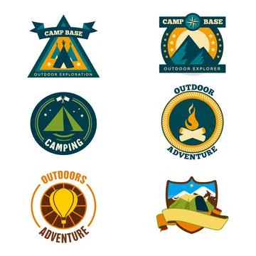 Set badges for camping or outdoor Stock Illustration