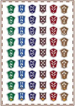 A set of badges for the game. Stock Illustration