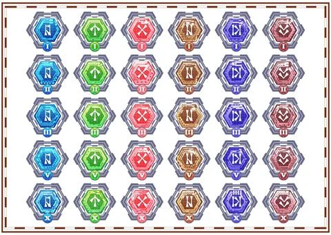 A set of badges for the game. Stock Illustration