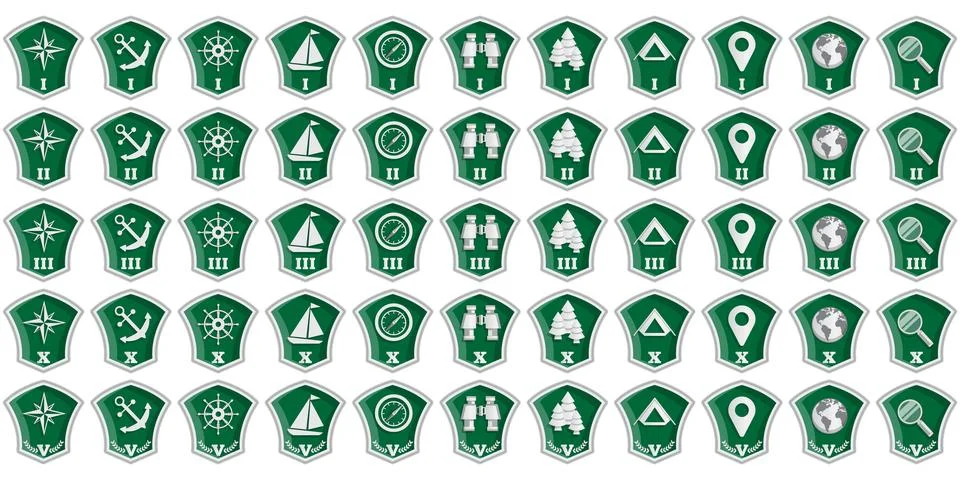 A set of badges. Stock Illustration
