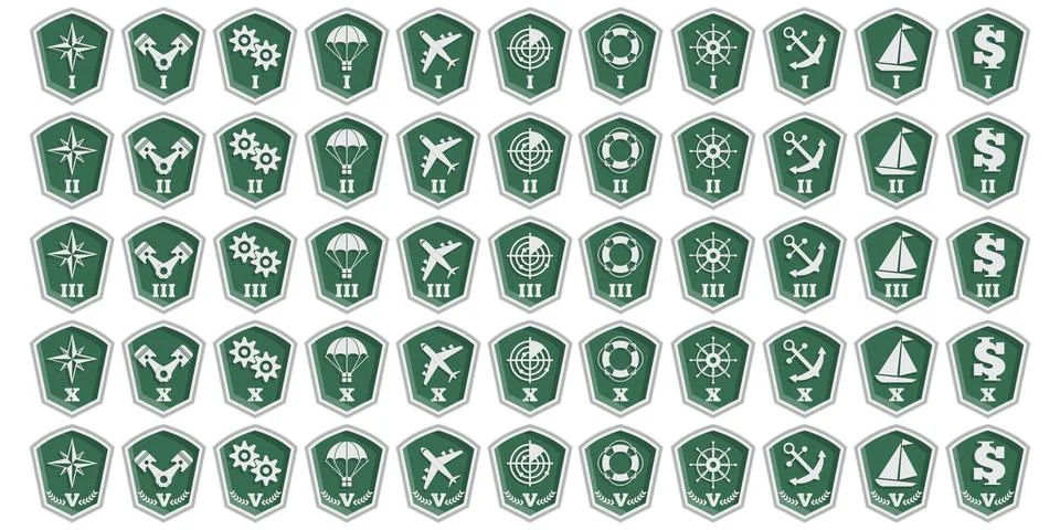 A set of badges. Stock Illustration