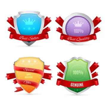 Set of badges isolated on white Stock Illustration