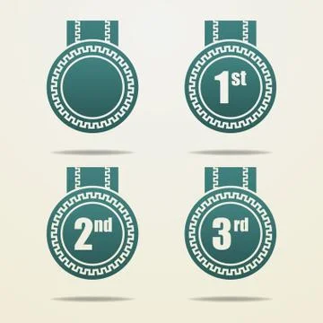 Set of badges with ribbons. Illustrazione stock