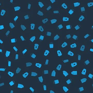 Set Bag of coffee beans, Coffee cup to go, and Milkshake on seamless pattern 库存插图