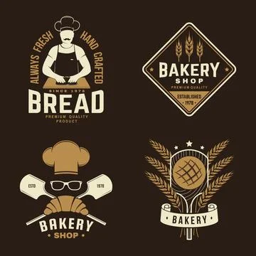 Set of bakery badge. Vector Concept for badge, shirt, label, print, stamp or tee Stock Illustration