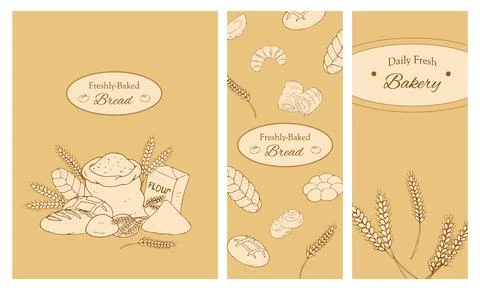 Set of bakery banners Stock Illustration
