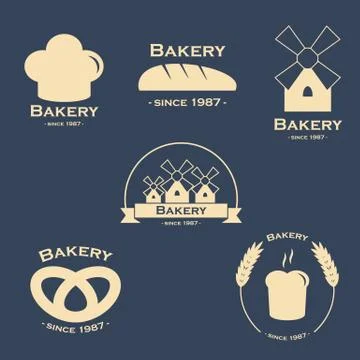 Set of bakery logos Stock Illustration