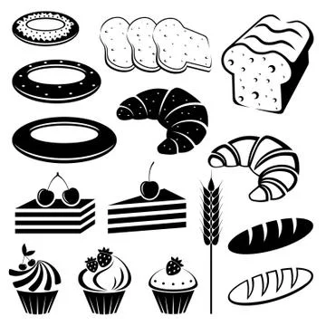 Set of baking and bread. Stock Illustration