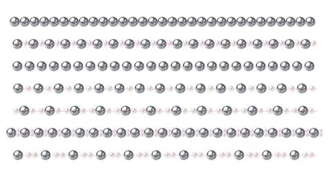 Set of balck pearl strings isolated on white background. Stock Illustration