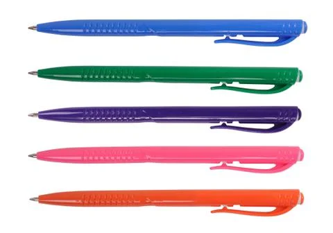 Set of ball pens Stock Photos