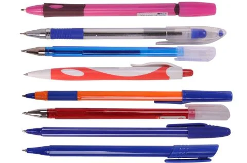 Set of ball pens Stock Photos