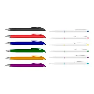 Set of ball pens. Vector. Stock Illustration