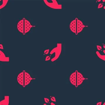 Set Ball tea strainer and Tea leaf hand on seamless pattern. Vector イラスト素材