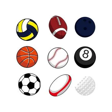 Set of ball various sport vector illustration. ball sign and symbol Stock Illustration