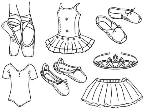 Set of ballerina accessories Illustrazione stock