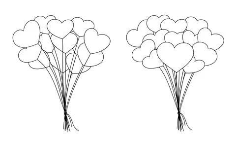 Set of balloon as heart Stock Illustration