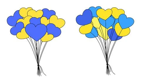 Set of balloon like hearts Stock Illustration