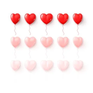 Set of balloons isolated on white background Stock Illustration