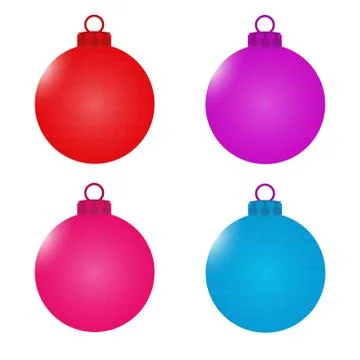 A set of balls with faces. Christmas decorations. Symbols of the New Year. il Stock Illustration
