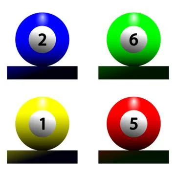 Set of balls for pool glossy set of pool balls. Vector illustration Set of sn Stock Illustration