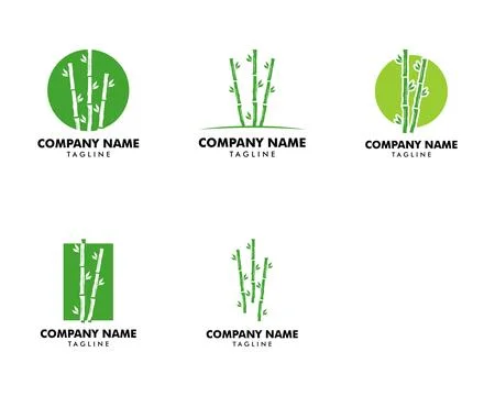 Set of Bamboo Logo Template Vector Icon Illustration Design Stock Illustration