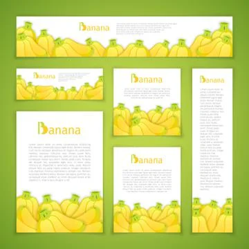 Set of Banan Banners Stock Illustration