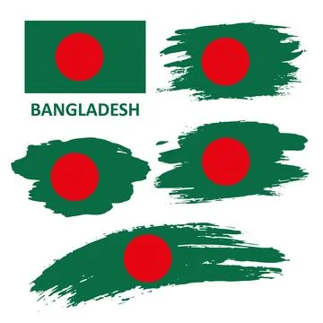 Set of Bangladesh flags Stock Illustration