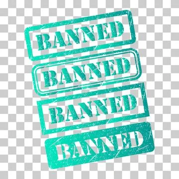 Set of Banned stamp symbol, label sticker sign button, text banner vector ill Stock Illustration
