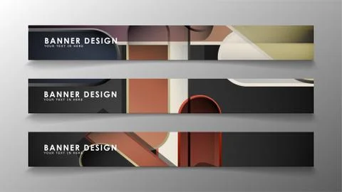 Set the banner abstract background. Rectangular, round in brick and stone col Stock Illustration