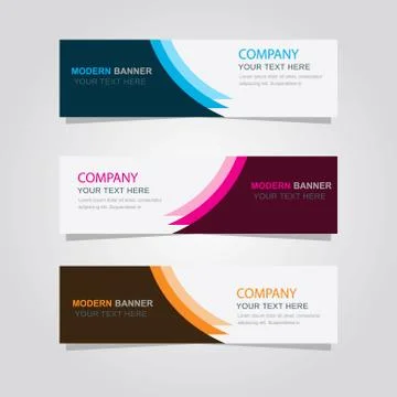 Set of banner background, modern template design Stock Illustration