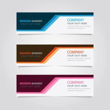 Set of banner background, modern template design Stock Illustration
