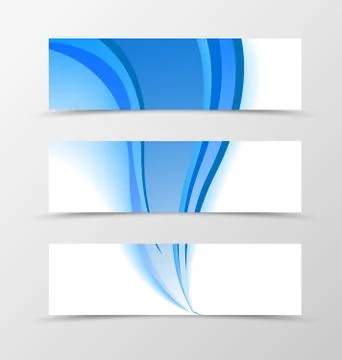 Set of banner blue smooth design Stock Illustration