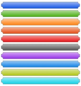 Set of banner, button, plaque backgrounds (10 colors) Ilustración de archivo