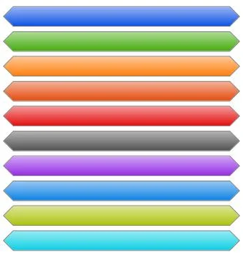 Set of banner, button, plaque backgrounds (10 colors) Ilustración de archivo