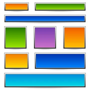 Set of banner / button / plaque backgrounds with frames Stockillustratie