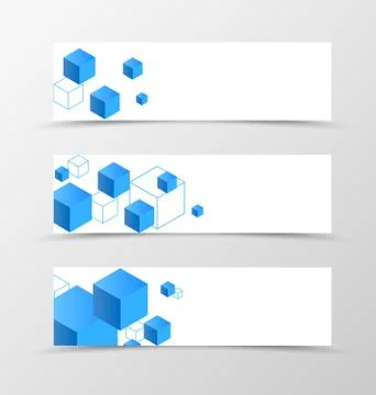 Set of banner geometric design Stock Illustration