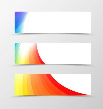 Set of banner rainbow design Stock Illustration