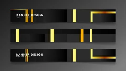 Set a banner with a rectangular background in gold and dark . vector illustra イラスト素材