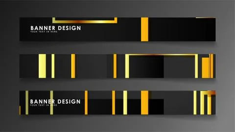 Set a banner with a rectangular background in gold and dark . vector illustra イラスト素材